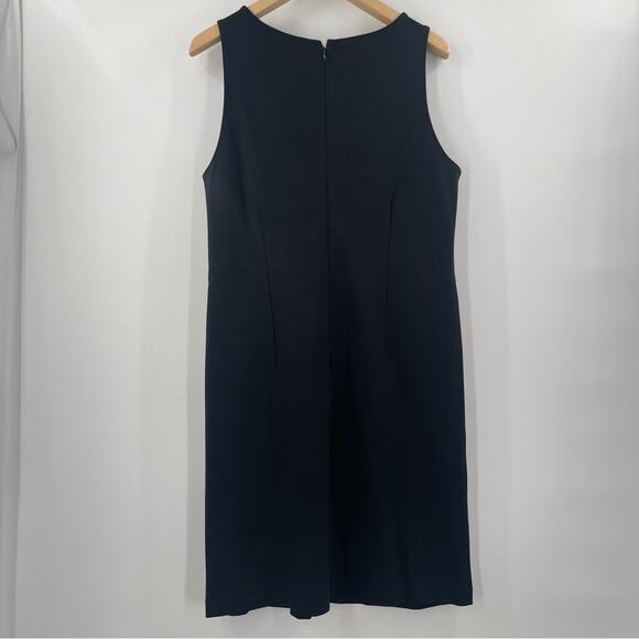 TALBOTS Dress Size 10 Bow Embroidered Cut Out Velvet Ponte Knit A-Line NWT Black - Picture 3 of 12